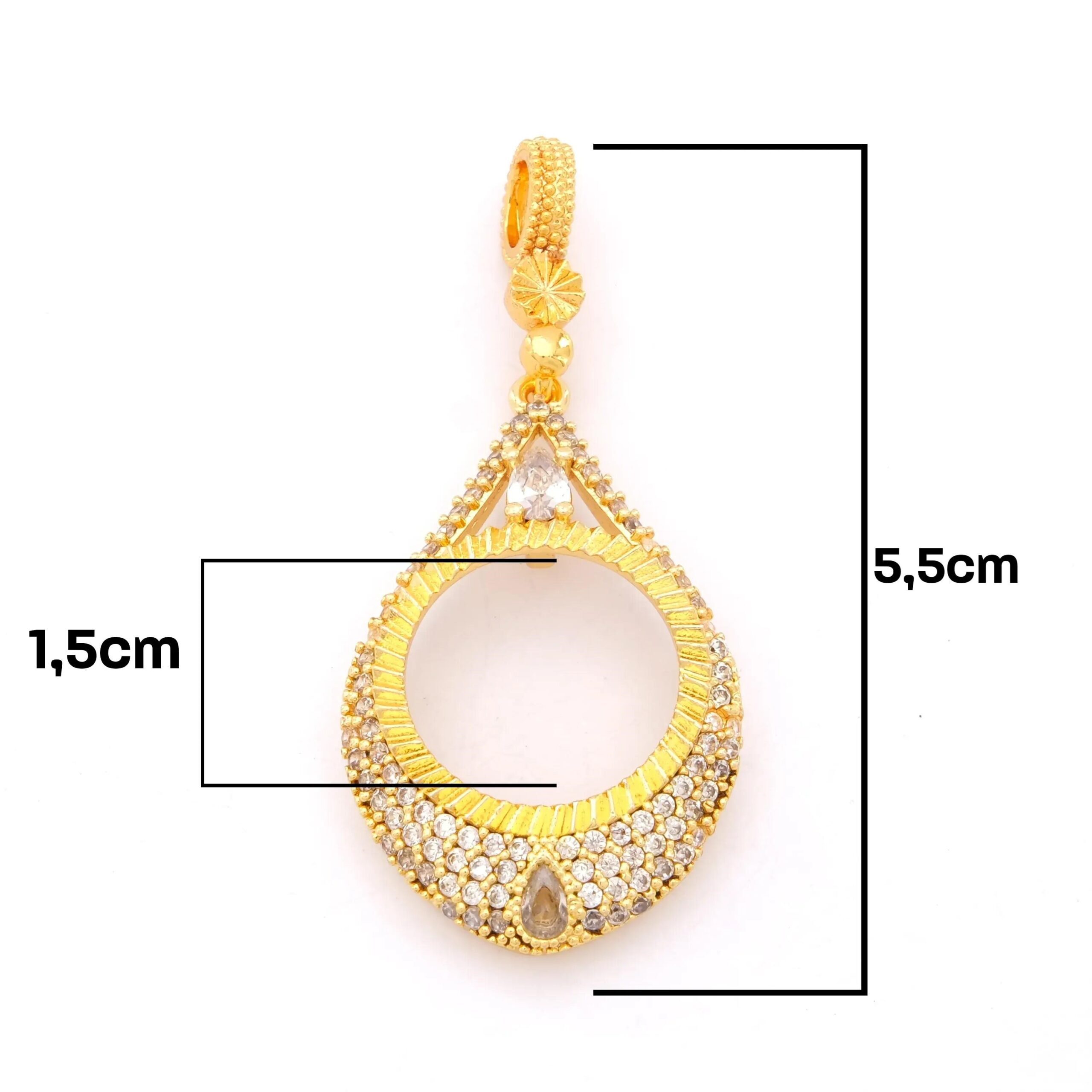 Çeyrek Altın Çerçeveli Kolye Ucu Altın Kaplama-TGR-666 - Görsel 3