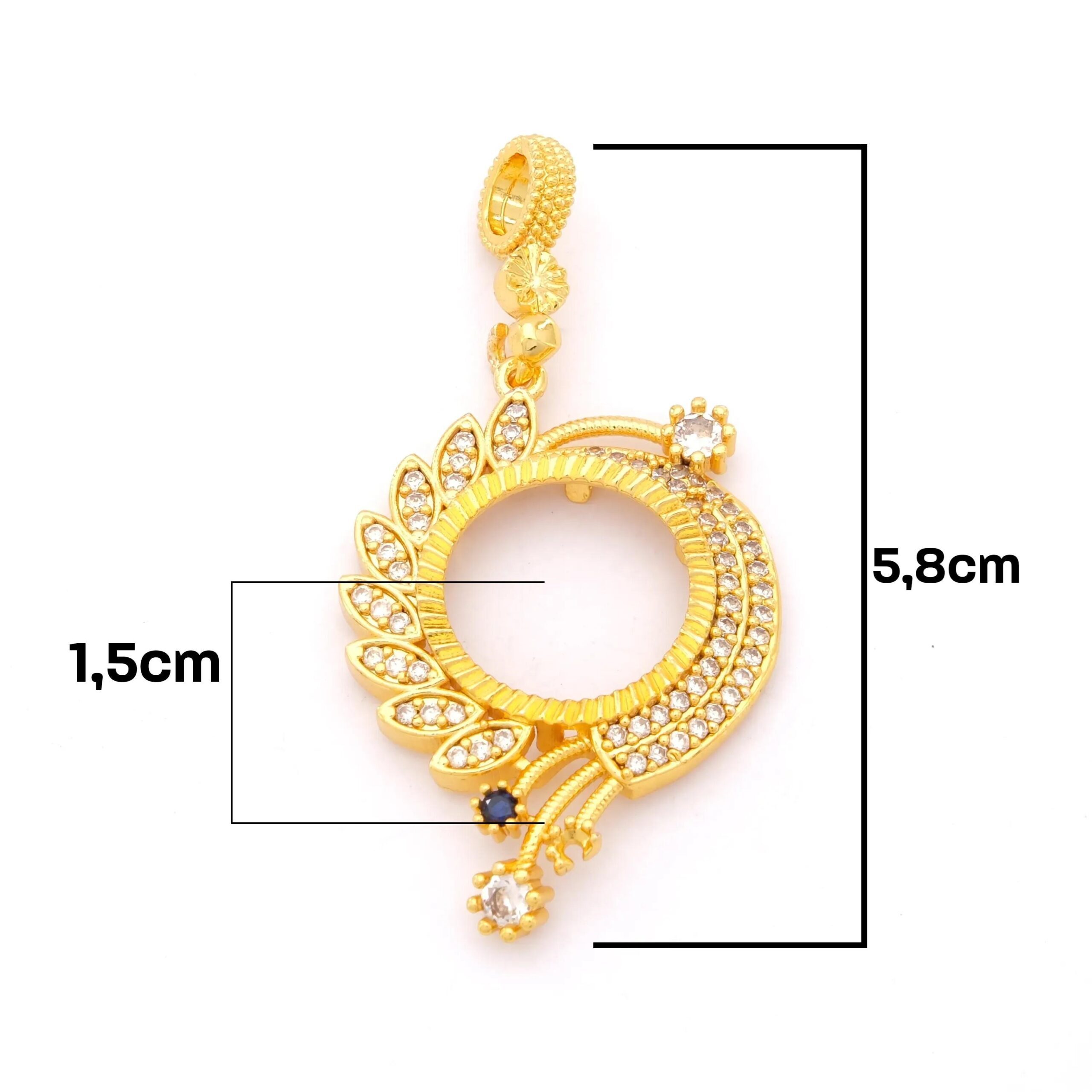 Çeyrek Altın Çerçeveli Kolye Ucu Altın Kaplama TGR-658 - Görsel 3