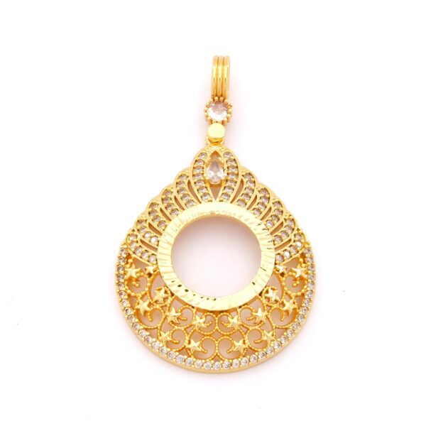 Çeyrek Altın Çerçeveli Kolye Ucu Altın Kaplama TGR-689