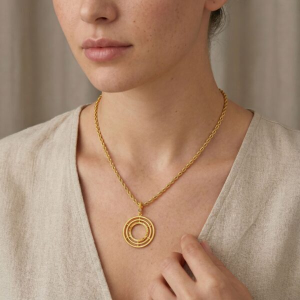 Alternative view of Altın Kaplama İmitasyon Ajda Model Yarım Çerçeve  İçi Boş Kolye Ucu TGR-730