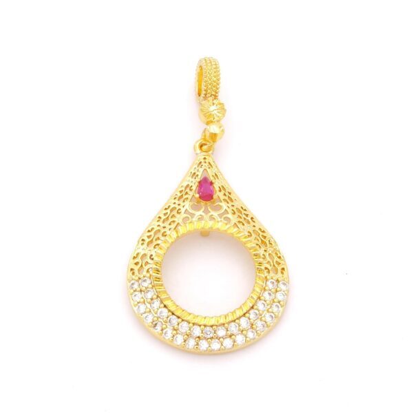 Çeyrek Altın Çerçeveli Kolye Ucu Altın Kaplama TGR-695