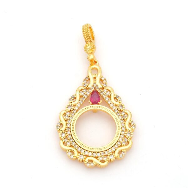 Çeyrek Altın Çerçeveli Kolye Ucu Altın Kaplama TGR-675