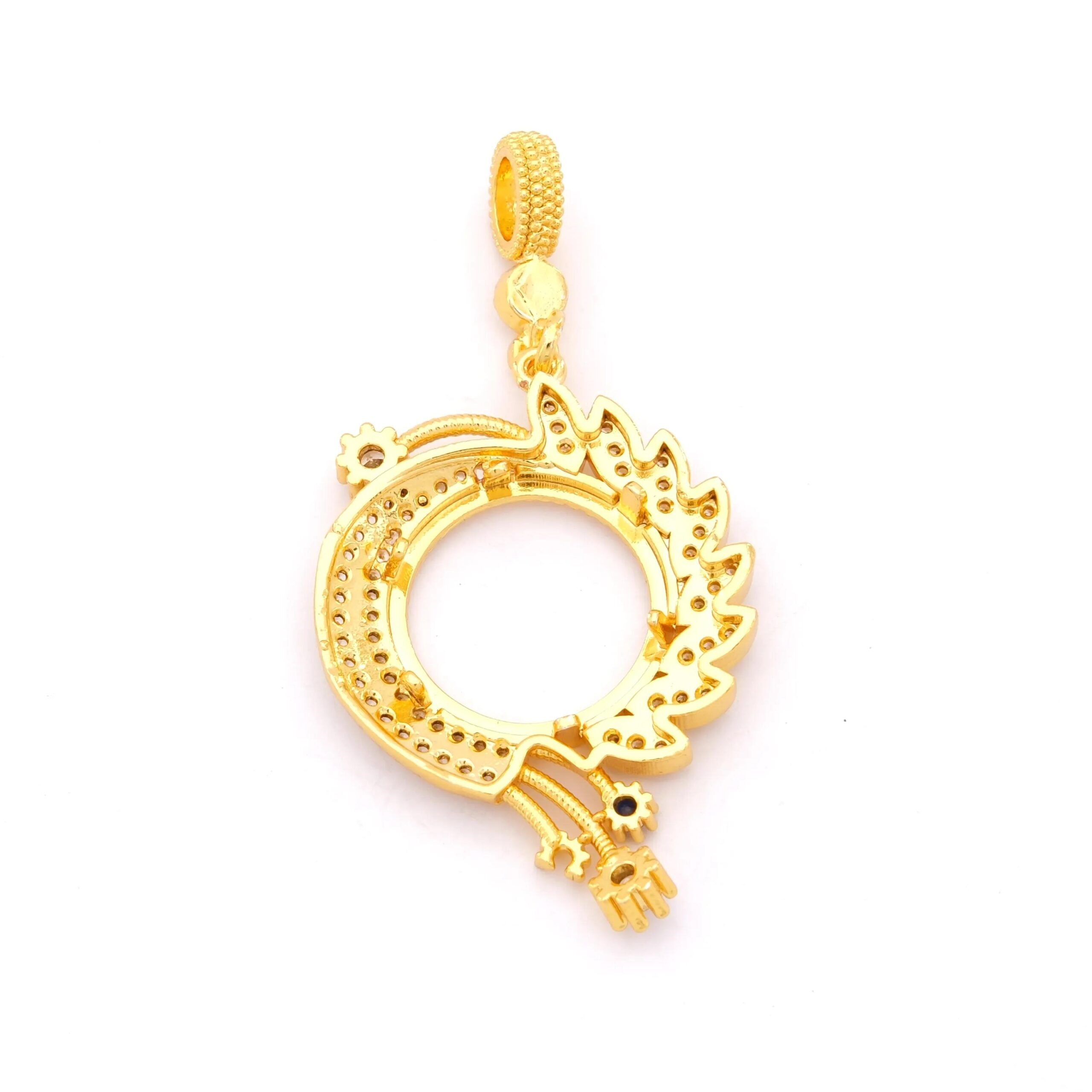 Çeyrek Altın Çerçeveli Kolye Ucu Altın Kaplama TGR-658 - Görsel 5