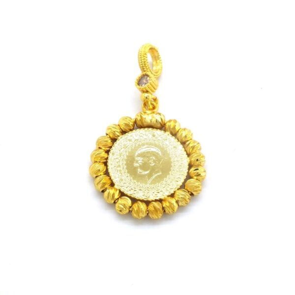 BZ Altın Kaplama Kolye Dorikalı Çeyrek Altınlı Kolye Ucu TGR-580