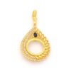 Çeyrek Altın Çerçeveli Kolye Ucu Altın Kaplama TGR-701