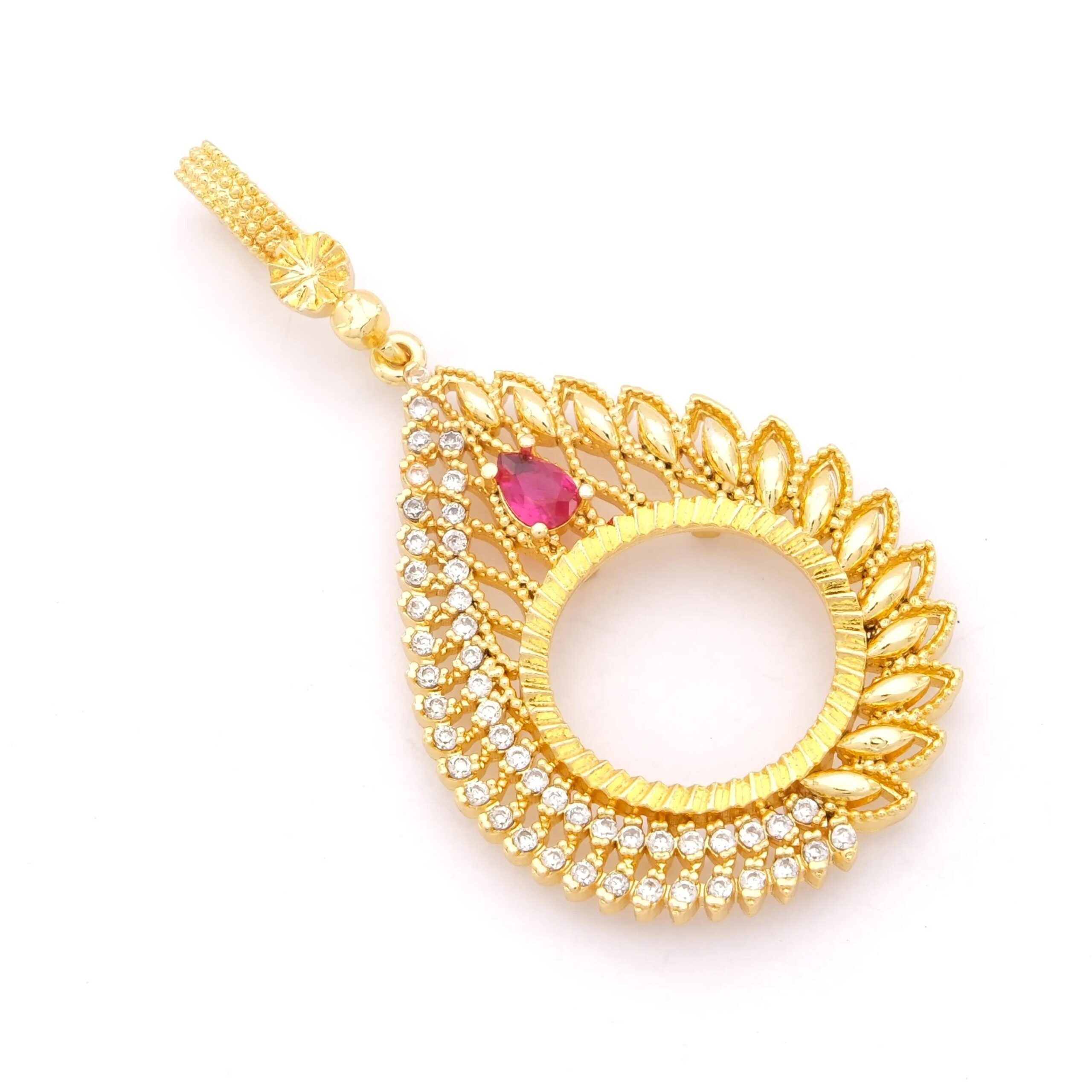 Çeyrek Altın Çerçeveli Kolye Ucu Altın Kaplama TGR-682 - Görsel 4