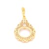 Çeryek Altın Çerçevesi Kolye Ucu Altın Kaplama İşlemeli TGR-358