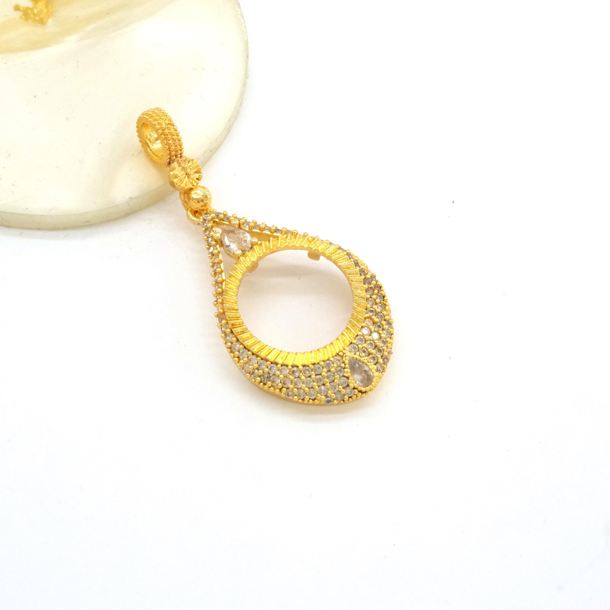 Çeyrek Altın Çerçeveli Kolye Ucu Altın Kaplama-TGR-666 - Görsel 6