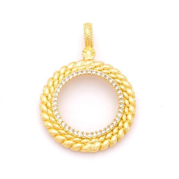 Yarım Altın Çerçeveli Kolye Ucu Altın Kaplama TGR-614