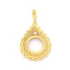 Yarım Altın Çerçeveli Kolye Ucu Altın Kaplama İşlemeli TGR-628