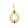 Yarım Altın Çerçeveli Kolye Ucu Altın Kaplama İşlemeli TGR-649