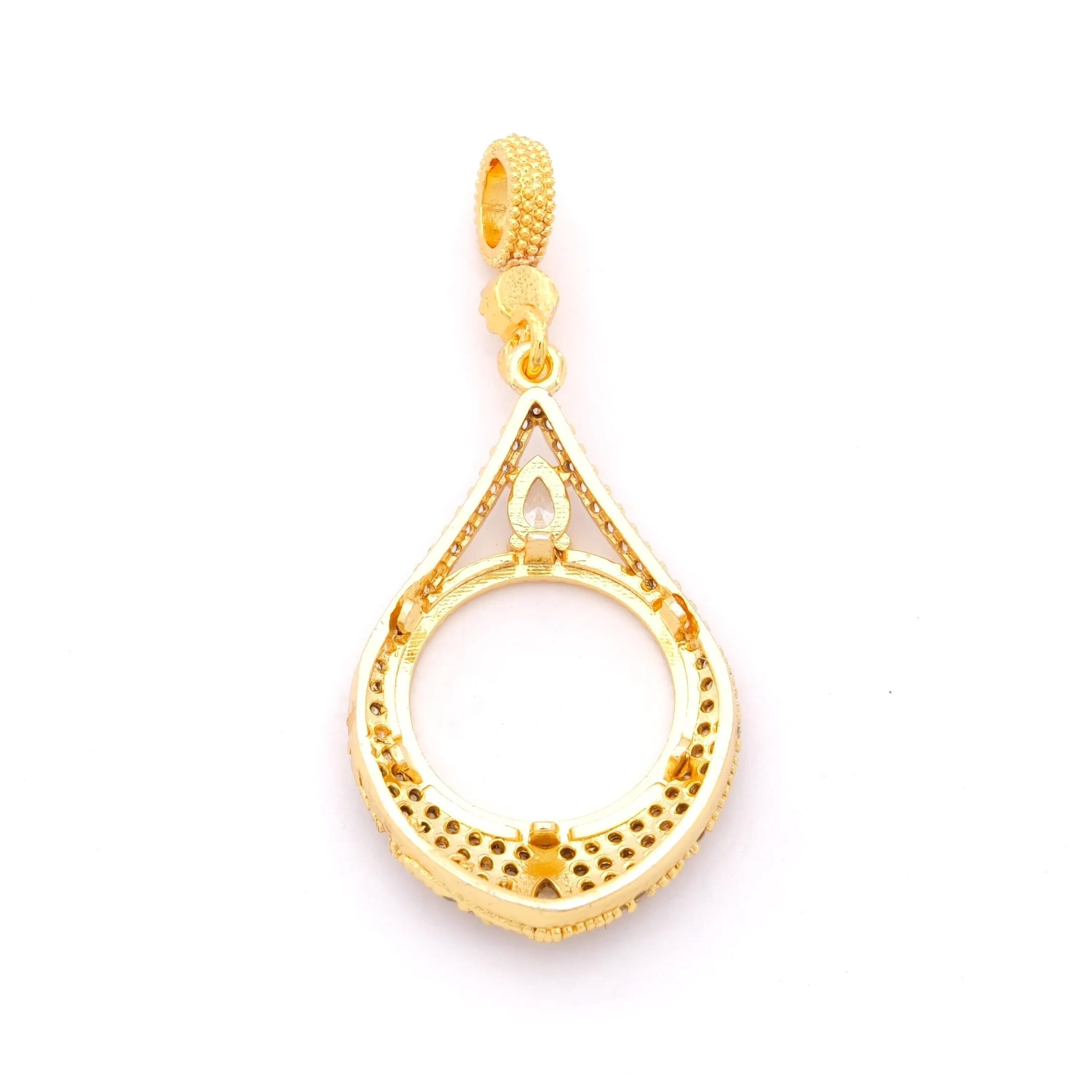 Çeyrek Altın Çerçeveli Kolye Ucu Altın Kaplama-TGR-666 - Görsel 5