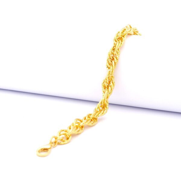 22 Ayar Altın Kaplama Lazerli Burgu Bileklik BLK-263