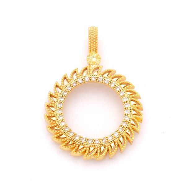 Yarım Altın Çerçeveli Kolye Ucu Altın Kaplama TGR-610