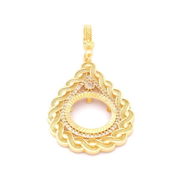 BZ Altın Kaplama Zirkon Taşlı Sonsuzluk Yarım Çerçeve Kolye Ucu