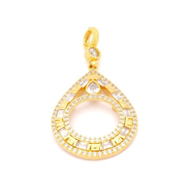 Çeyrek Altın Çerçeveli Kolye Ucu Altın Kapalama İşlemeli TGR-537