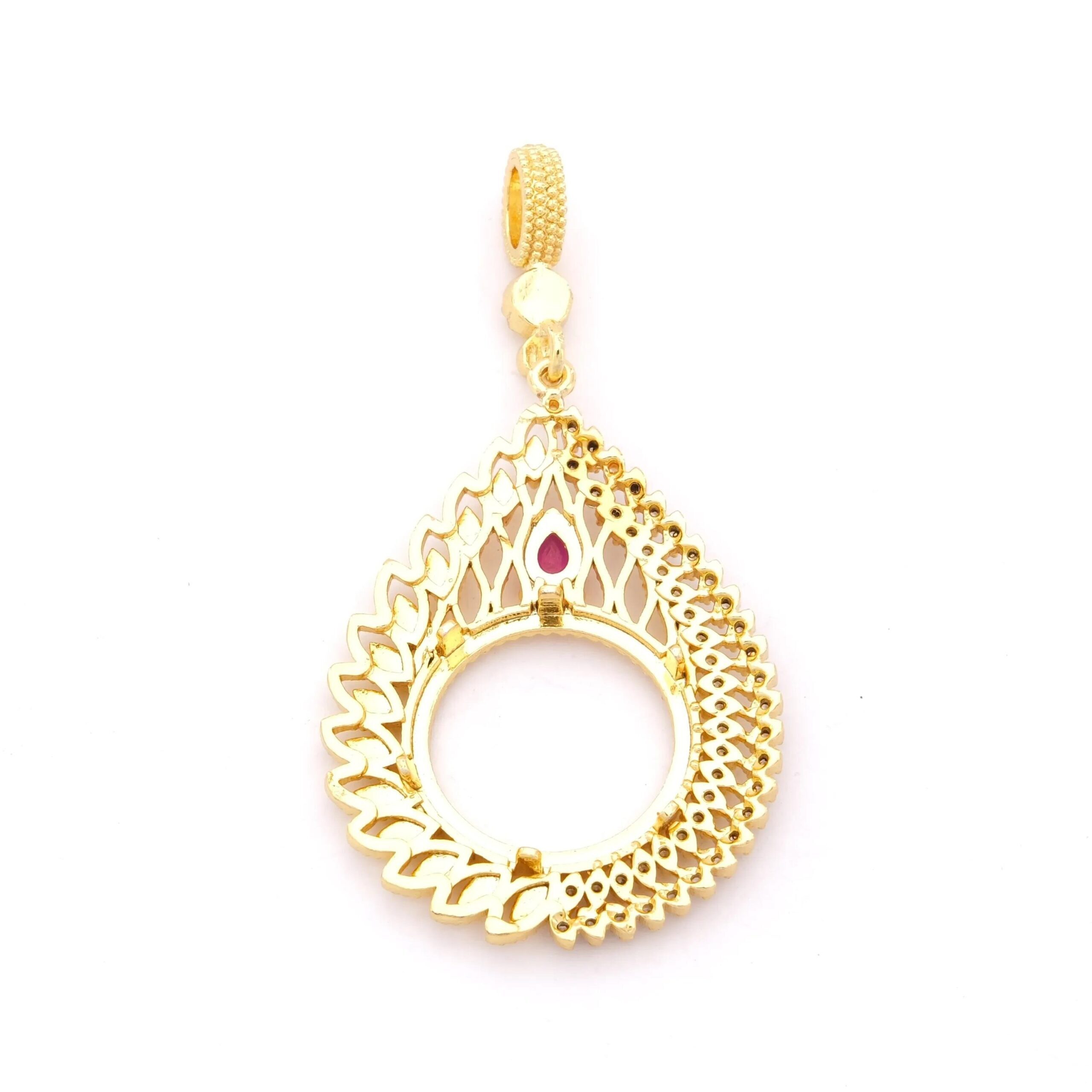 Çeyrek Altın Çerçeveli Kolye Ucu Altın Kaplama TGR-682 - Görsel 5