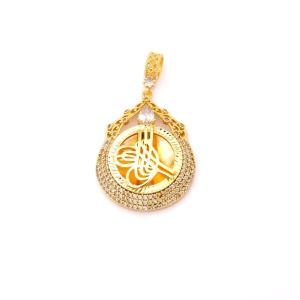 Altın Kaplama Zirkon Taşlı Tuğralı Kolye Ucu TGR-752