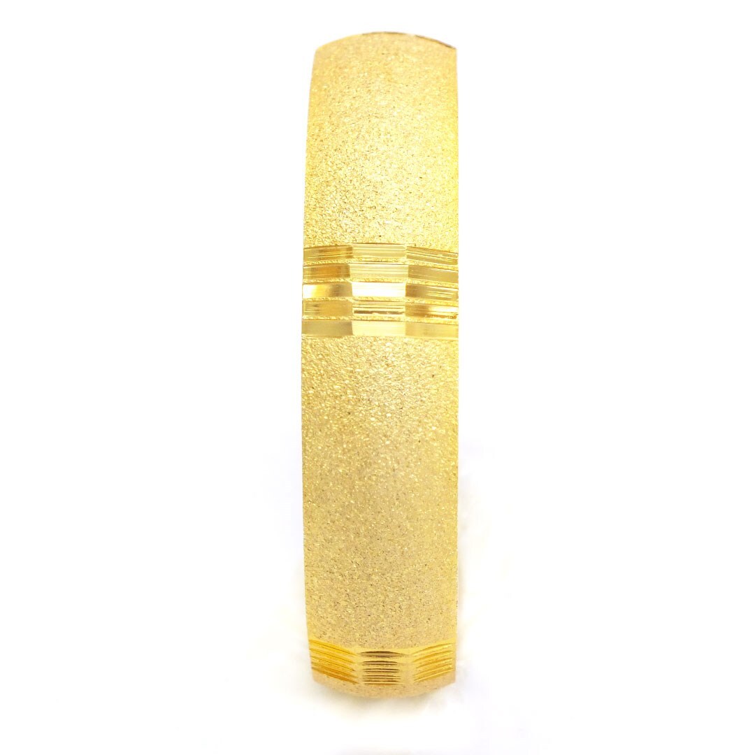 BZ Altın Kaplama 15 mm Simli Çizgili Bilezik BLZ-3044
