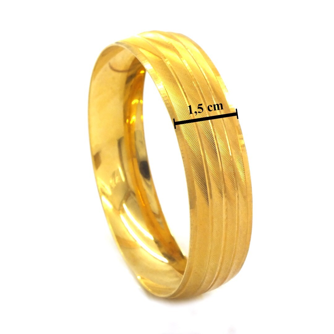 İmitasyon Bilezik Altın Kaplama 4 Sıra Çizgili 1.5 Cm BLZ-3061
