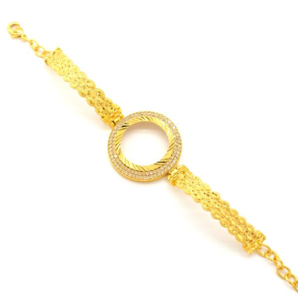 Alternative view of Yarım Altın Çerçeve Bileklik Çelik Altın Kaplama BLZ-621