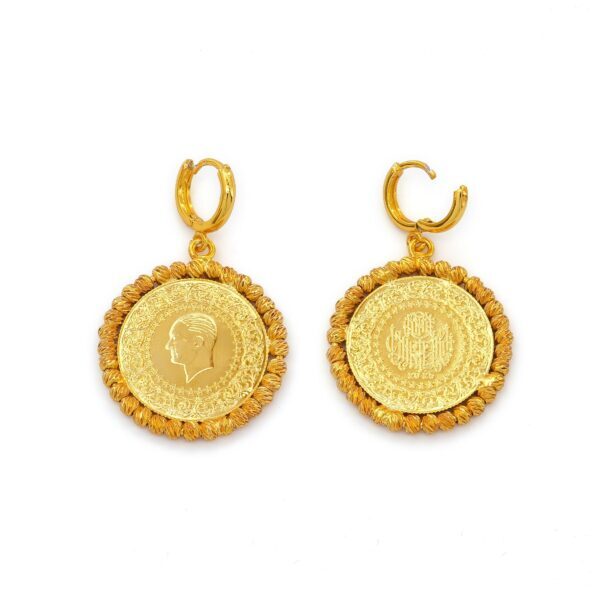 Altın Kaplama Dorikalı Yarım Altın Küpe UNK-824