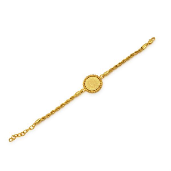 Altın Kaplama Çeyrekli Dorika Çerçeve Burgu Zincirli Çerçeve Bileklik BLK-1173