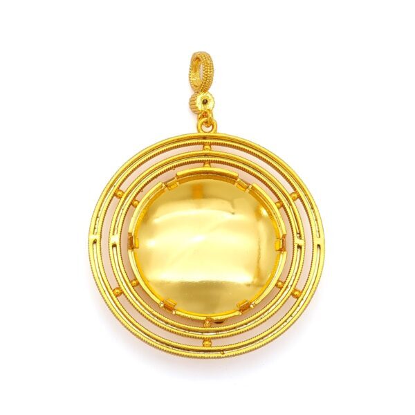 Alternative view of Altın Kaplama İmitasyon Ajda Desenli Tuğralı Büyük Boy Kolye Ucu TGR-729