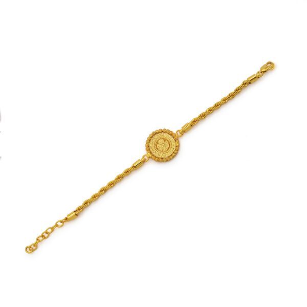 Alternative view of Altın Kaplama Çeyrekli Dorika Çerçeve Burgu Zincirli Çerçeve Bileklik BLK-1173