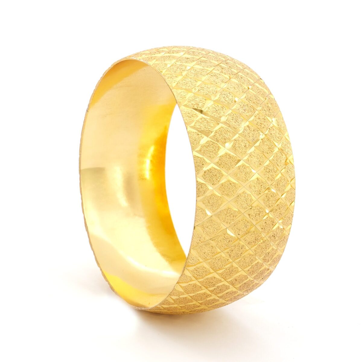 Altın Kaplama İmitasyon Bilezik Baklava Desenli 30mm Mega - BLZ-1139