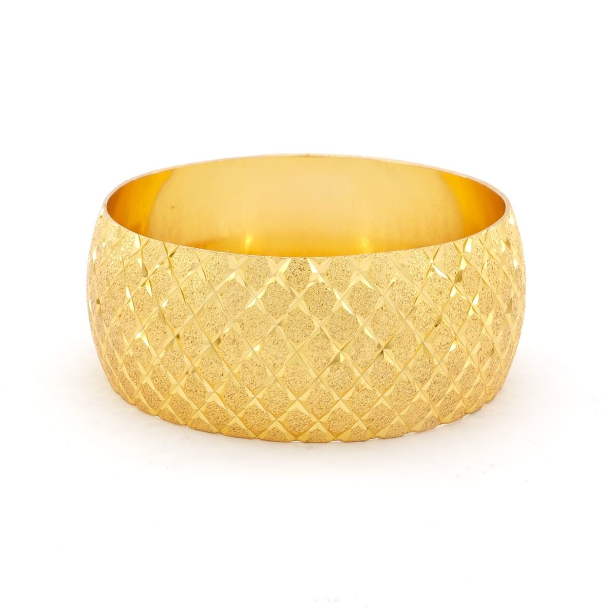 Altın Kaplama İmitasyon Bilezik Baklava Desenli 30mm Mega - BLZ-1139