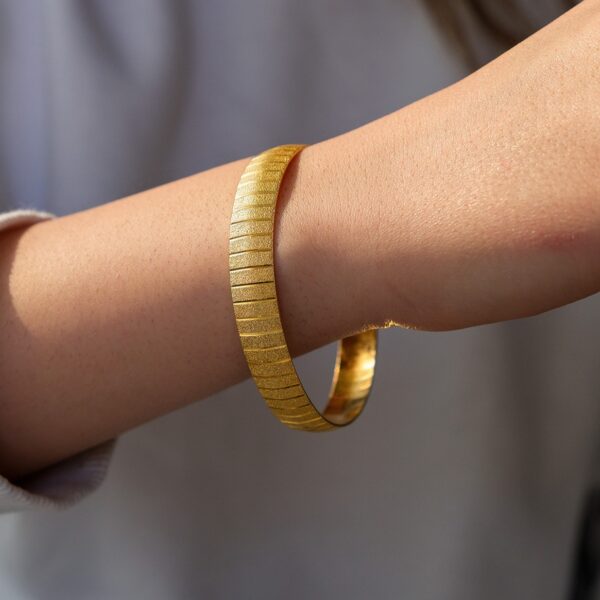 İmitasyon Altın Bilezik 1 cm Çizgili – BLZ-3005