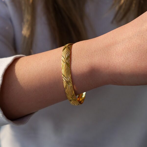 İmitasyon Altın Bilezik 1 cm Desenli – BLZ-3008