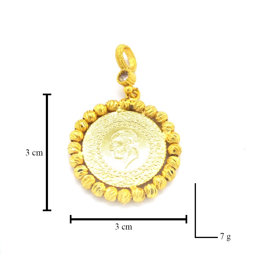 BZ Altın Kaplama Kolye Dorikalı Yarım Altınlı Kolye Ucu TGR-581