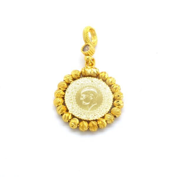 BZ Altın Kaplama Kolye Dorikalı Çeyrek Altınlı Kolye Ucu TGR-580