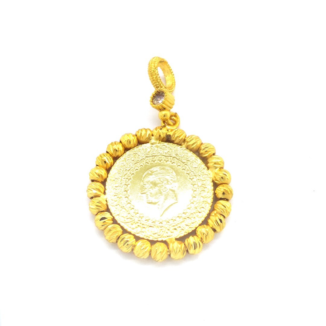 BZ Altın Kaplama Kolye Dorikalı Yarım Altınlı Kolye Ucu TGR-581