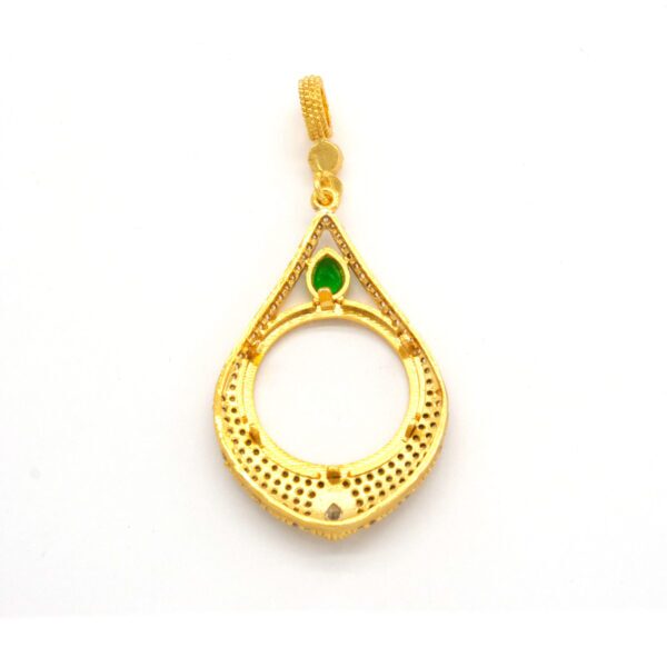 Alternative view of Yarım Altın Çerçeveli Kolye Ucu Altın Kaplama Damla Model TGR-624