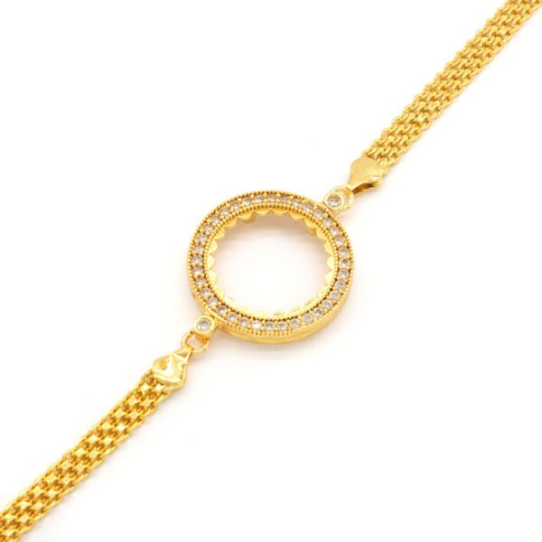 Alternative view of Yarım Altın Çerçeve Bileklik Çelik Altın Kaplama BLK-1119