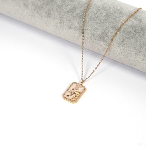 Alternative view of Çelik Kolye, Altın Kaplama Boğa Burcu Kadın Kolye K-115