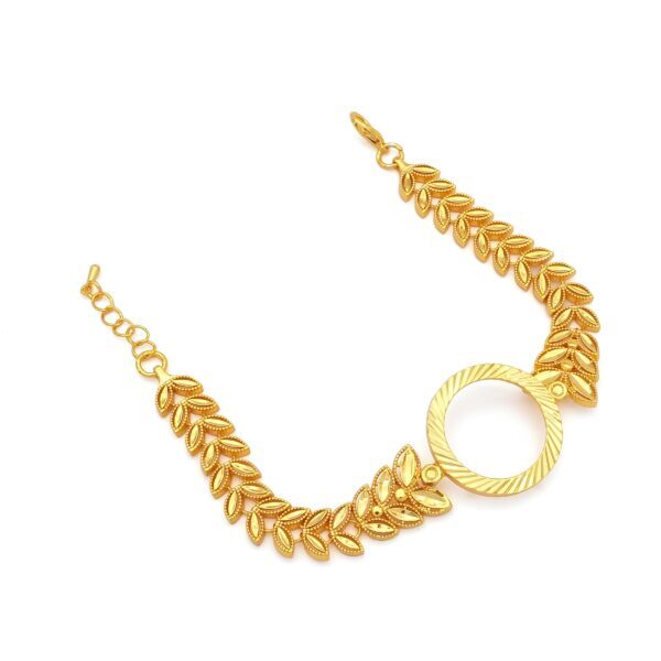 Alternative view of Altın Kaplama İmitasyon Çiçek Desenli Yarım Çerçeve Bileklik BLK-1177