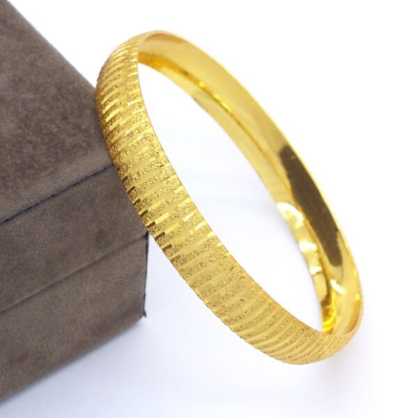 22 ayar Altın Kaplama Bilezik Çizgili 0.8 cm - BLZ-3051